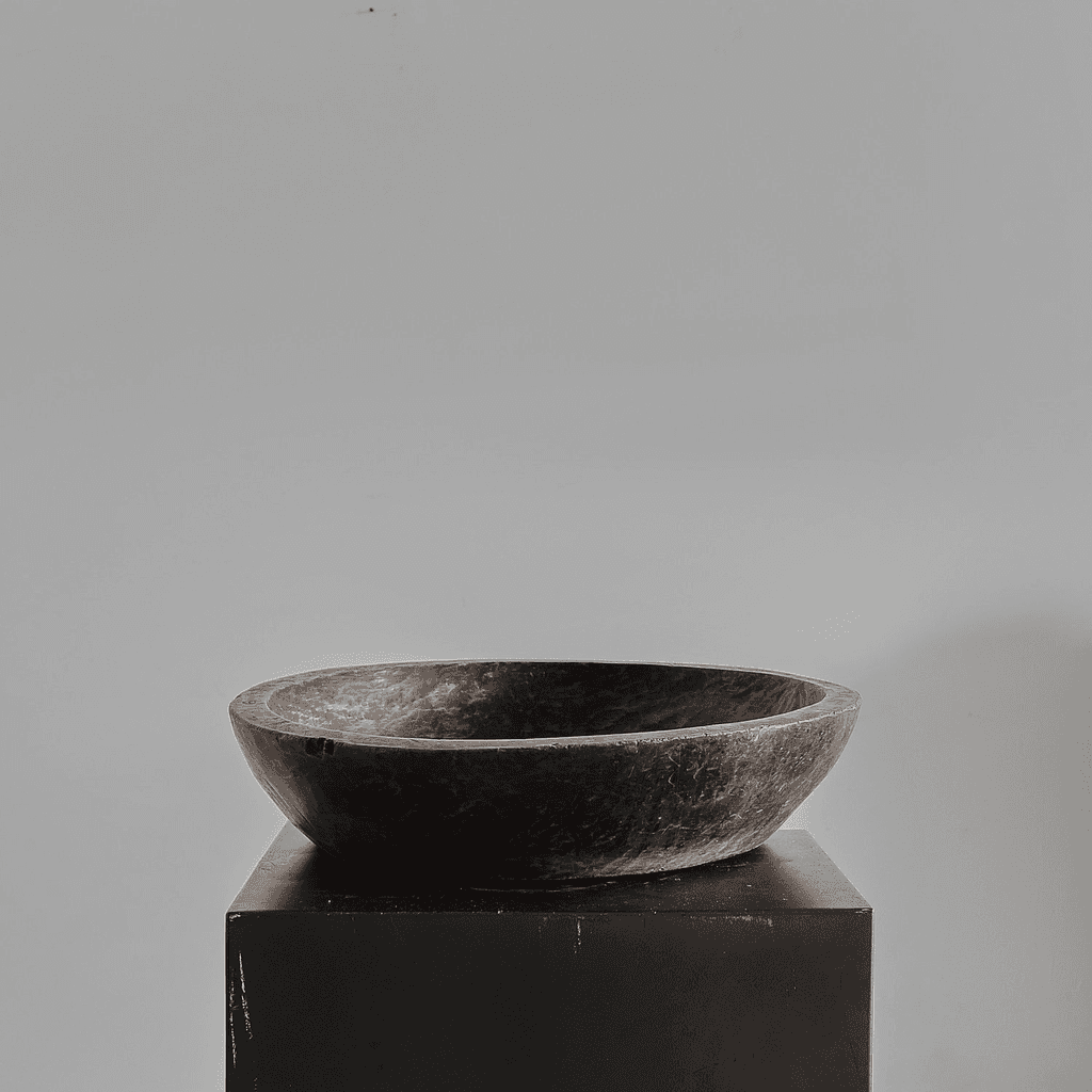 XL Primitive Carved Cedar Japanese Bowl