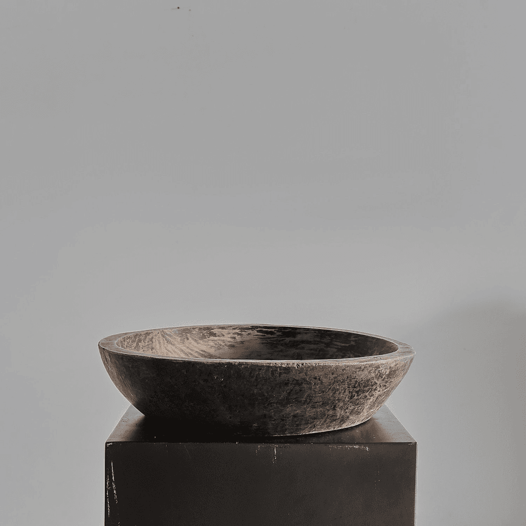 XL Primitive Carved Cedar Japanese Bowl