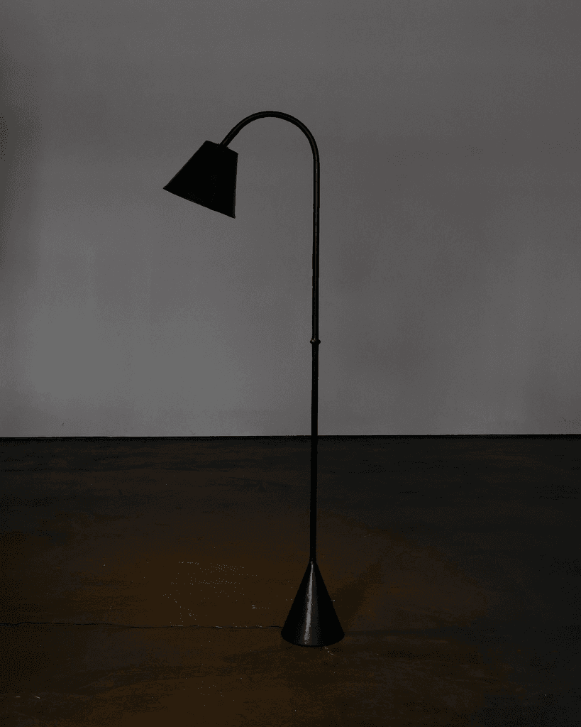 Original Black Leather Valenti Standard Lamp