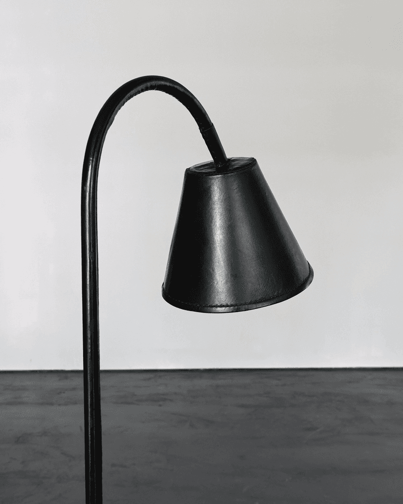 Original Black Leather Valenti Standard Lamp