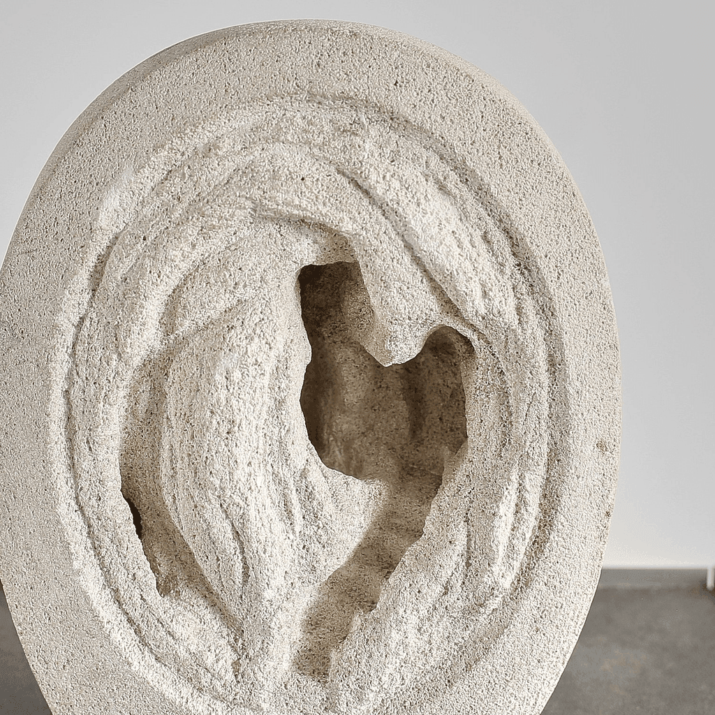 Unusual French Carved Stone Table Lamp