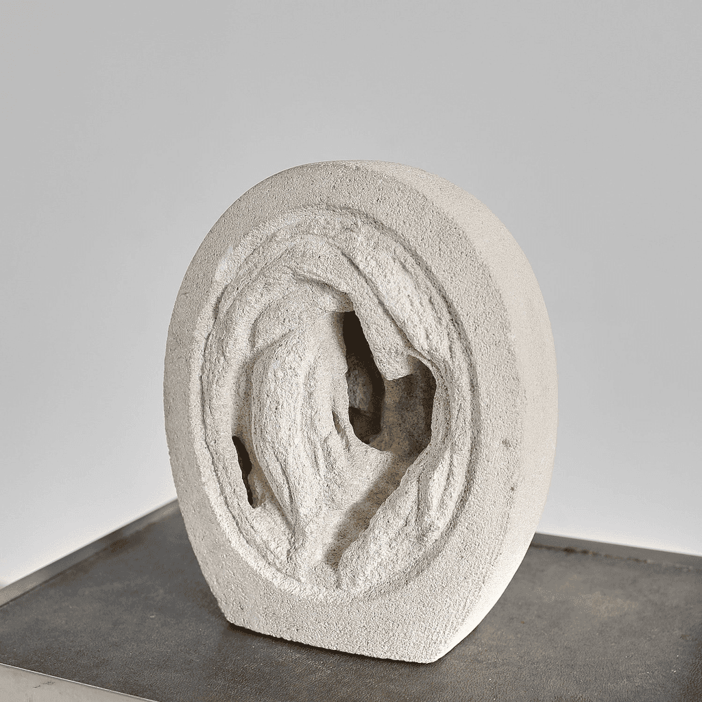 Unusual French Carved Stone Table Lamp