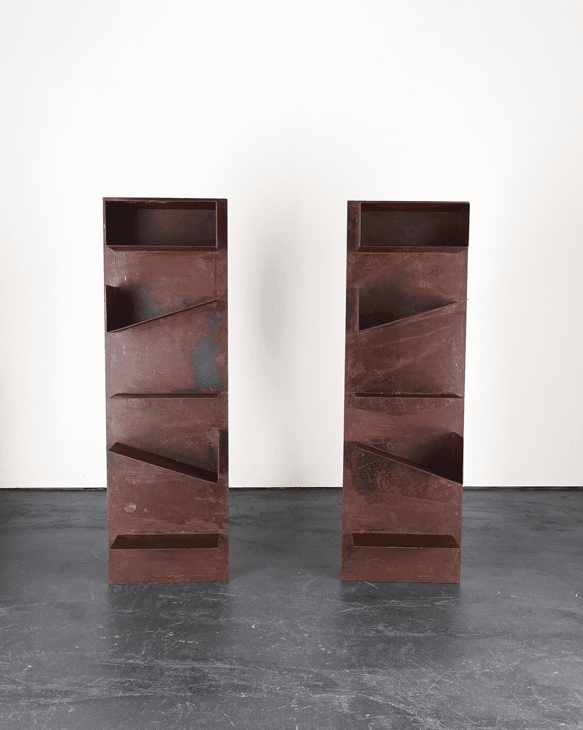 Pair Of Bespoke Artist Made Steel Shelves