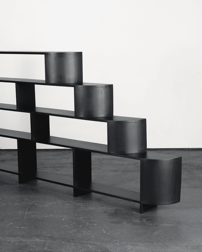 Unique British Modernist/Deco C.1930s Ebonised Shelving System