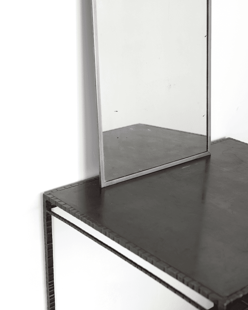 Parisian C.1920s Nickel Plated Brass Outfitters Mirror