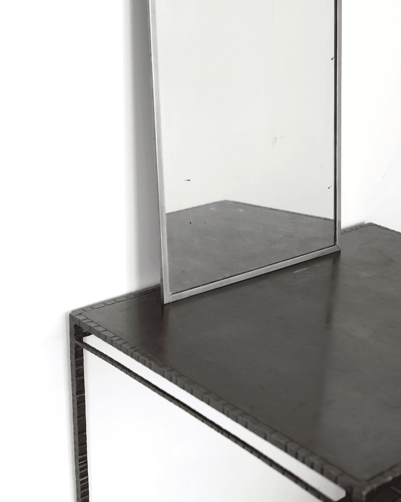 Parisian C.1920s Nickel Plated Brass Outfitters Mirror