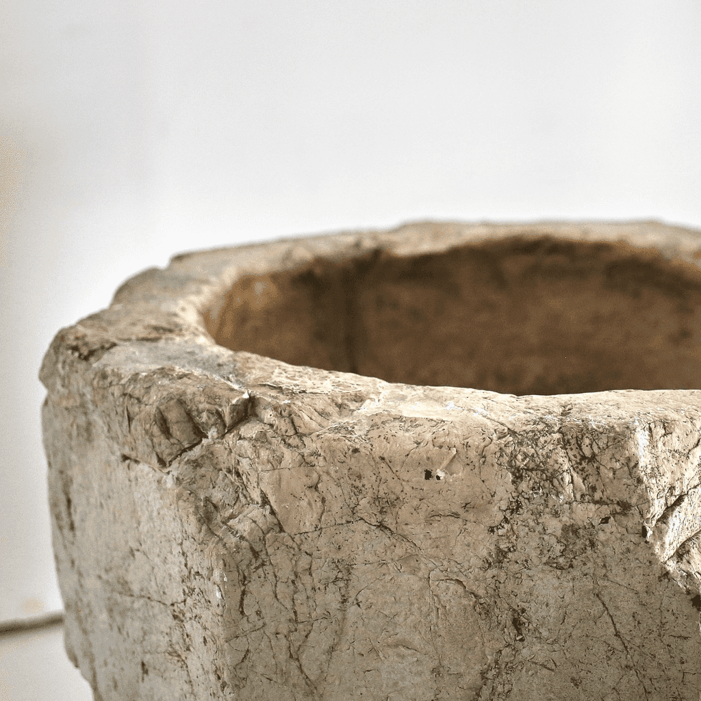 Monumental 17th C. Venetian Carved Stone Mortar