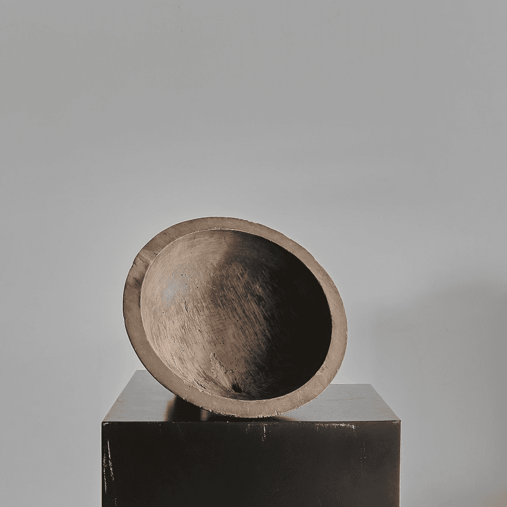 Primitive Carved Cedar Japanese Bowl (2)