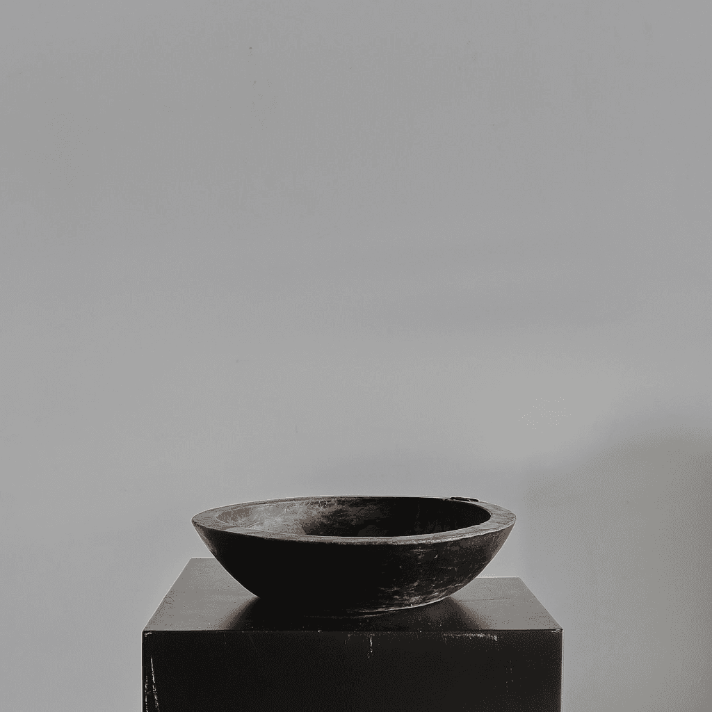 Primitive Carved Cedar Japanese Bowl (2)