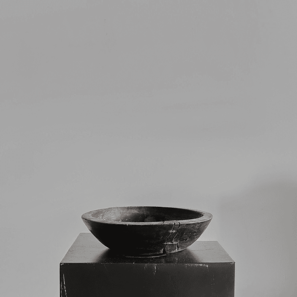 Primitive Carved Cedar Japanese Bowl (2)