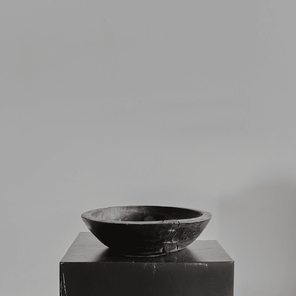 Primitive Carved Cedar Japanese Bowl (2)