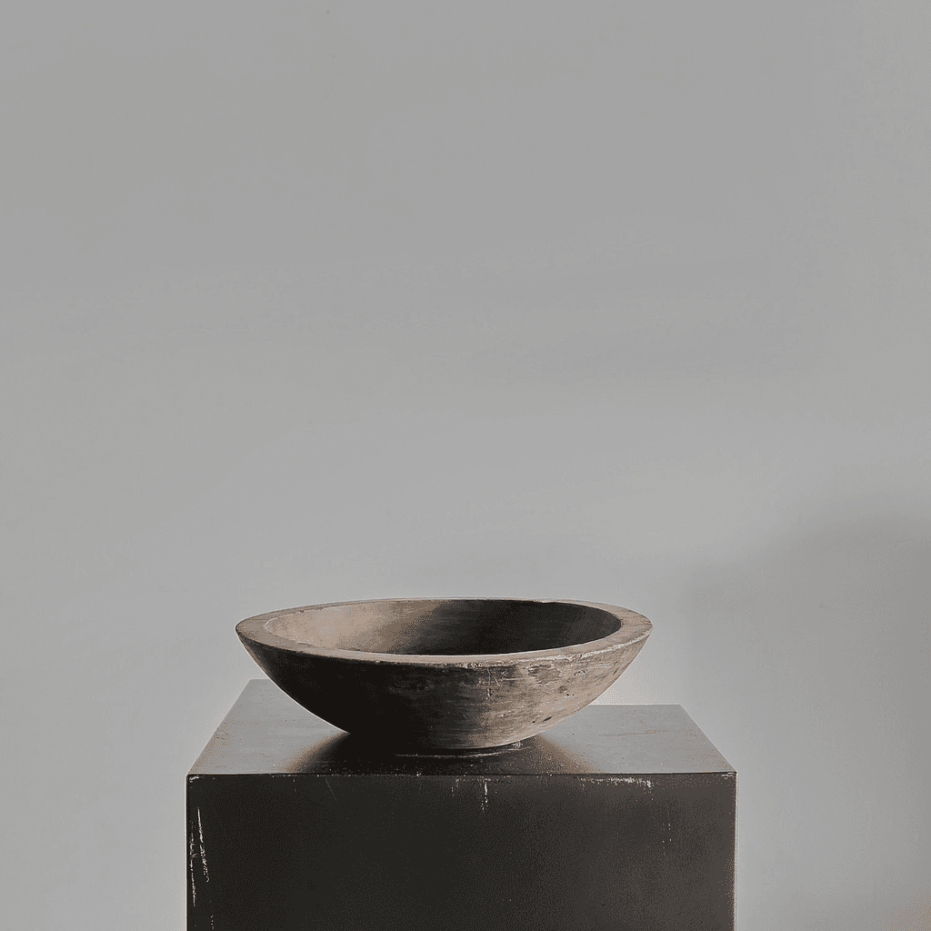 Primitive Carved Cedar Japanese Bowl (2)