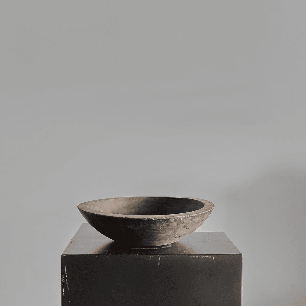 Primitive Carved Cedar Japanese Bowl (2)