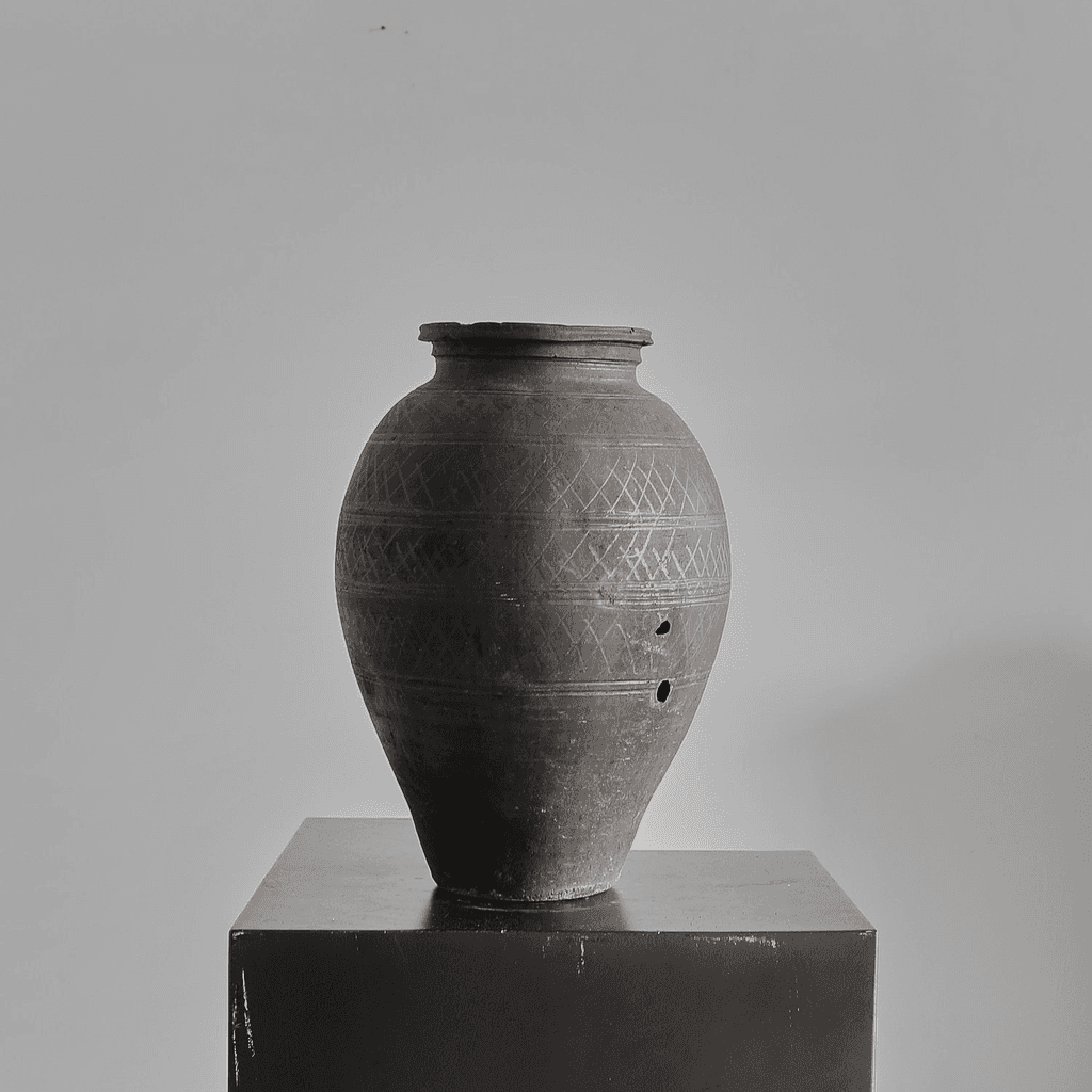 19Th C. Black Terracotta Portuguese Vessel