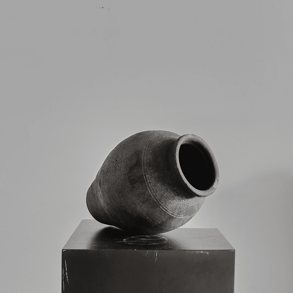 19Th C. Black Terracotta Portuguese Vessel