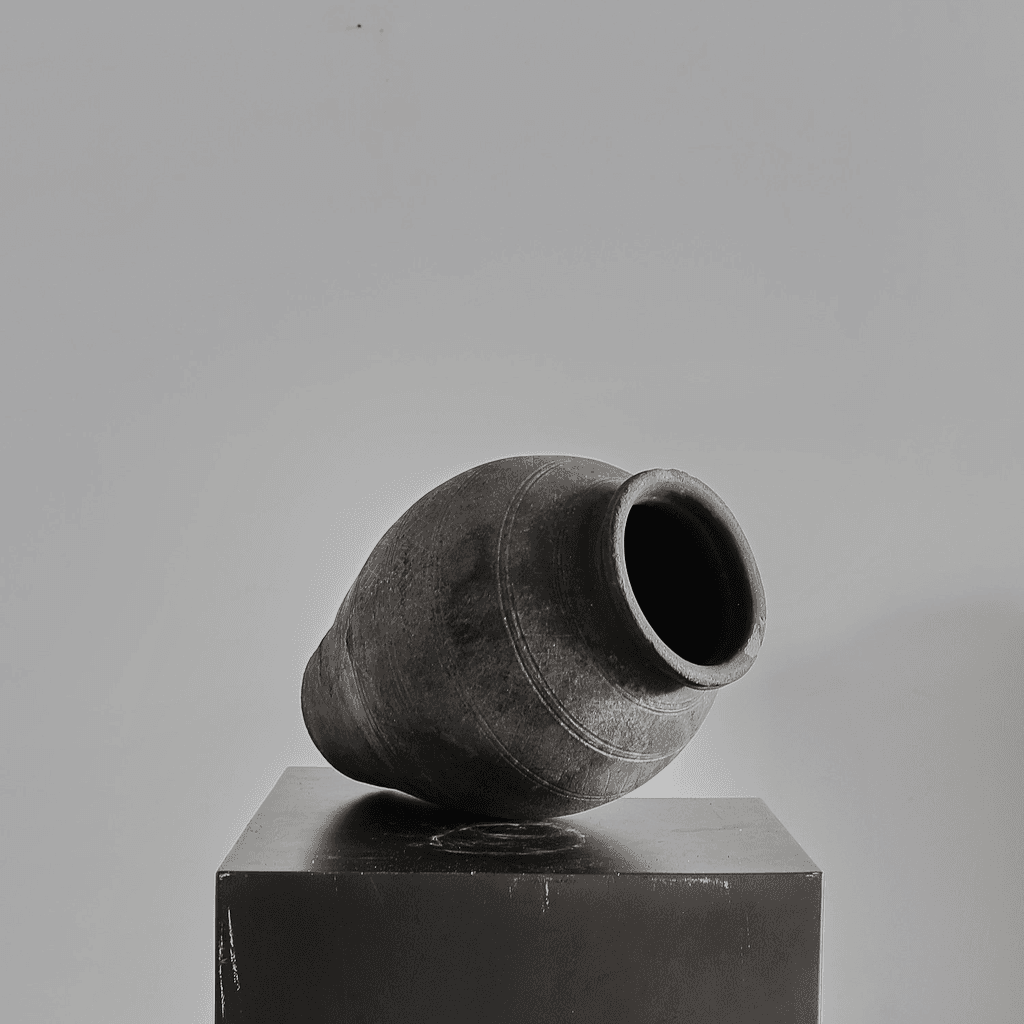 19Th C. Black Terracotta Portuguese Vessel