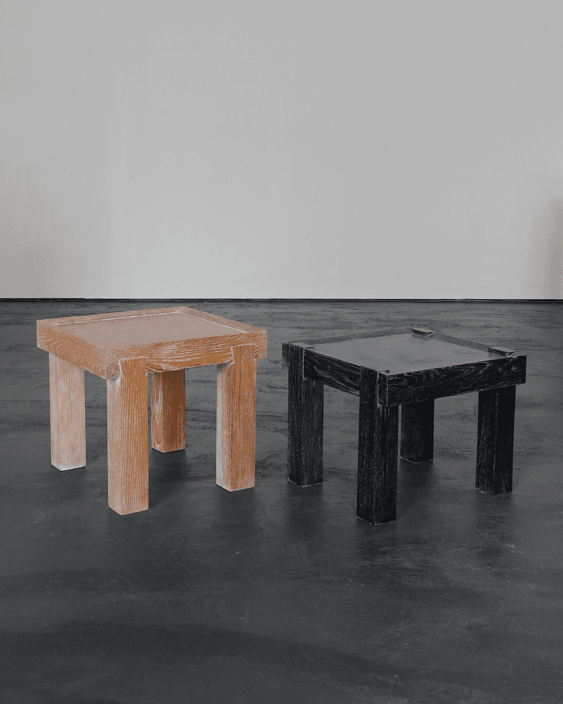 French limed oak modernist side table