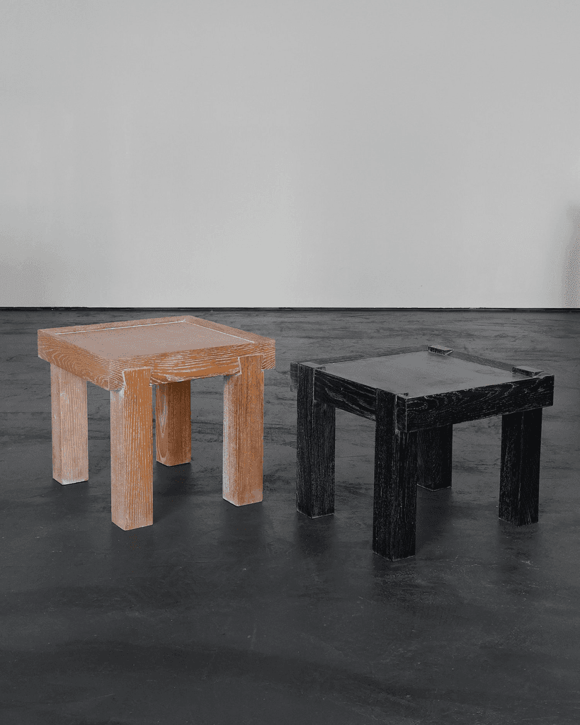 French limed oak modernist side table