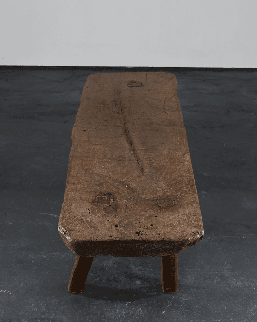 Primitive 19th C. Catalan Elm Coffee/Low Table