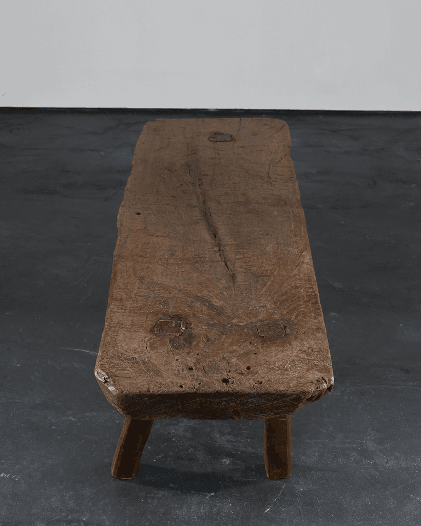 Primitive 19th C. Catalan Elm Coffee/Low Table