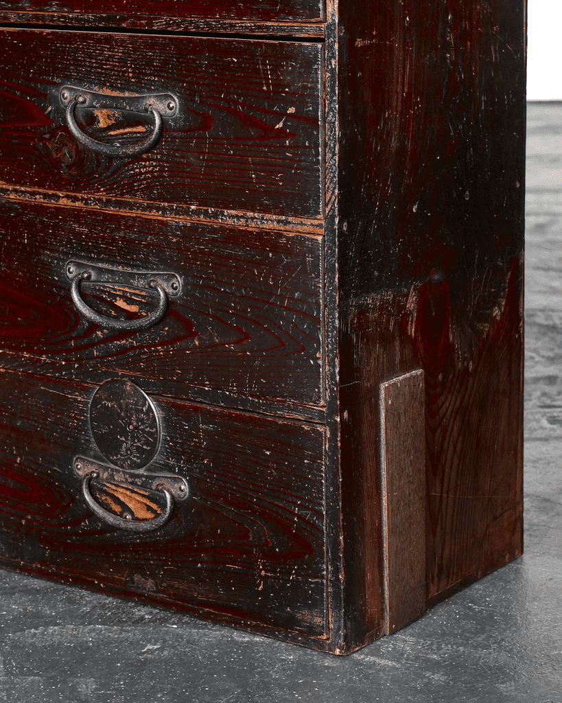 Unusual Tall Meiji Period Japanese Tansu