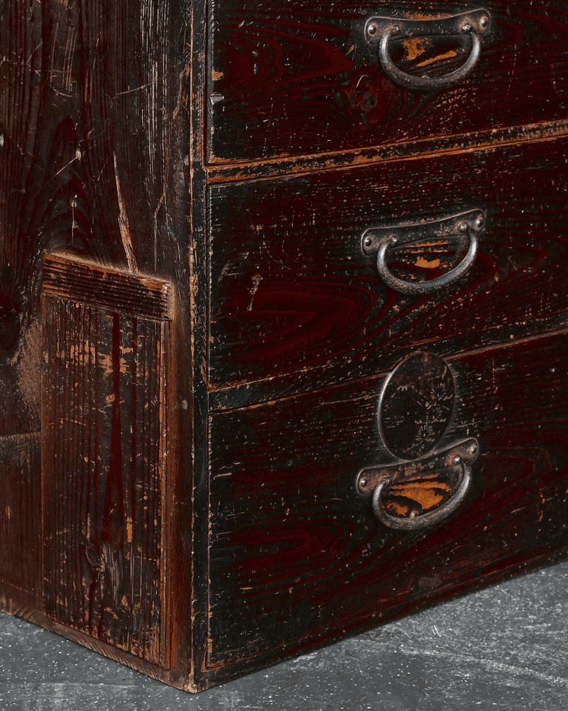 Unusual Tall Meiji Period Japanese Tansu