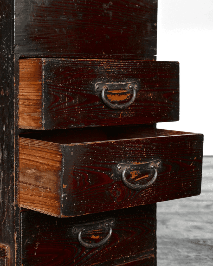Unusual Tall Meiji Period Japanese Tansu