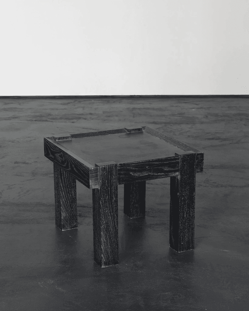 French Limed & Ebonised Oak Modernist Side Table