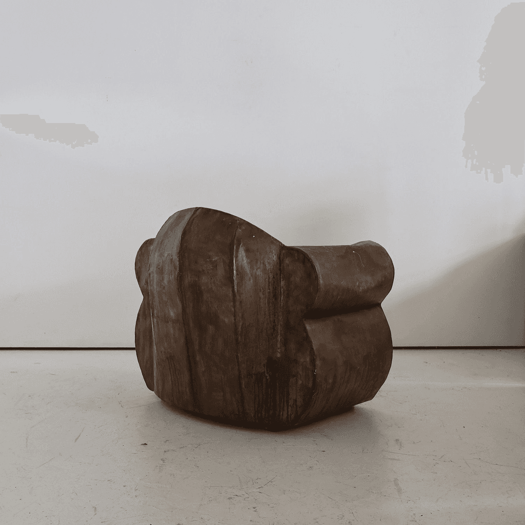 Sculptural 1970s Oversized Metal Club Chair