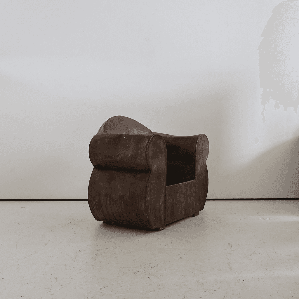 Sculptural 1970s Oversized Metal Club Chair
