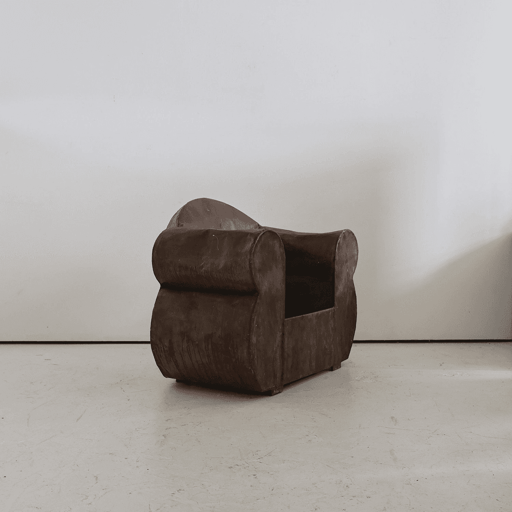 Sculptural 1970s Oversized Metal Club Chair