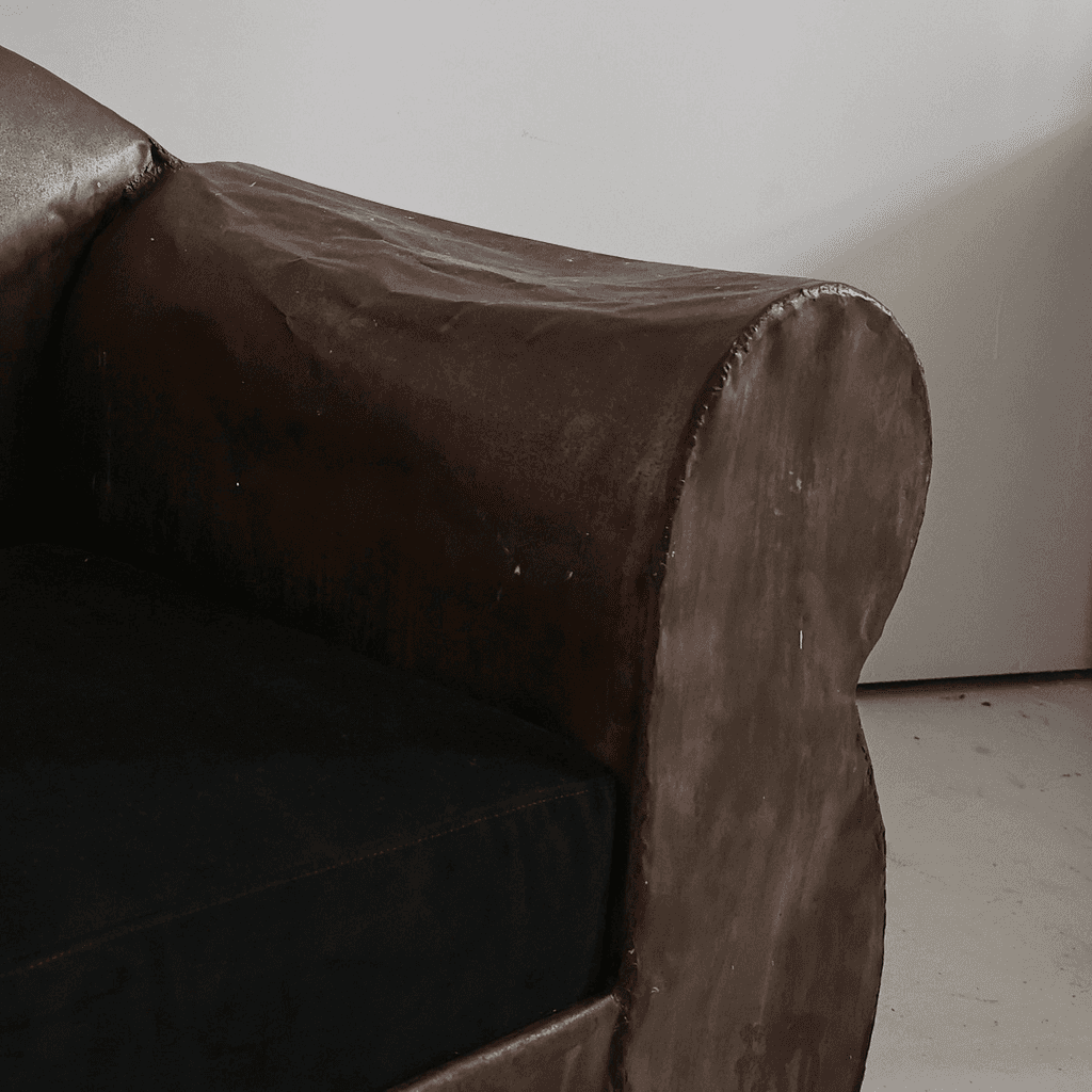 Sculptural 1970s Oversized Metal Club Chair