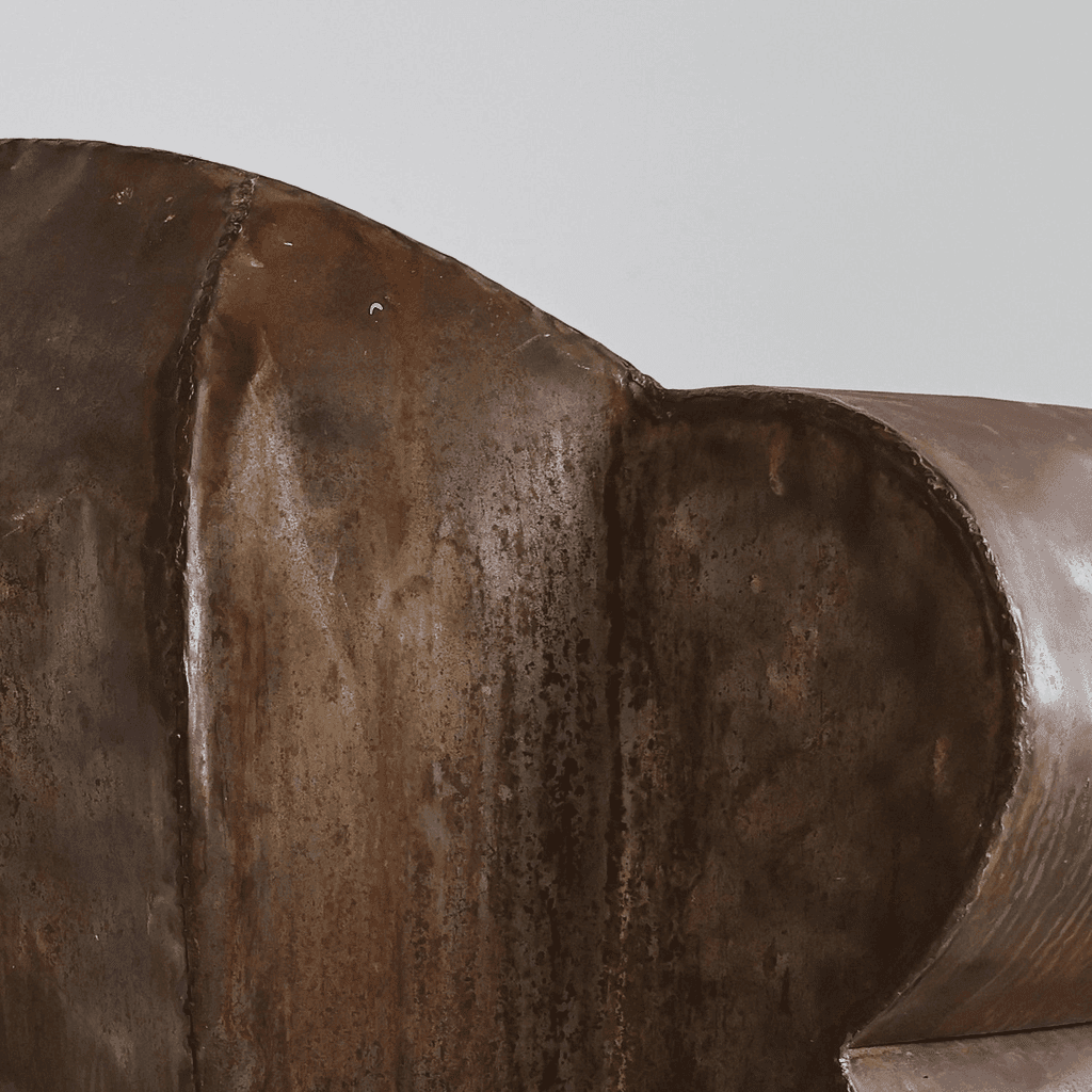 Sculptural 1970s Oversized Metal Club Chair