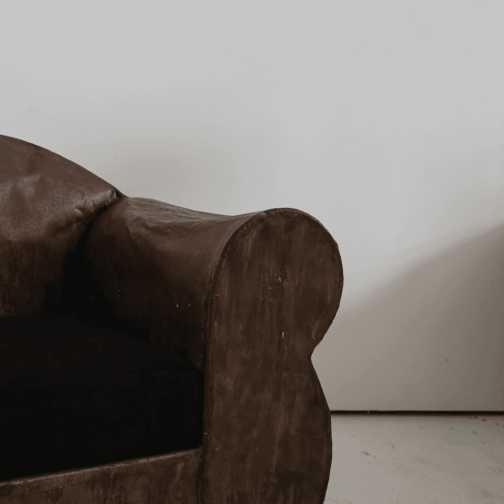 Sculptural 1970s Oversized Metal Club Chair