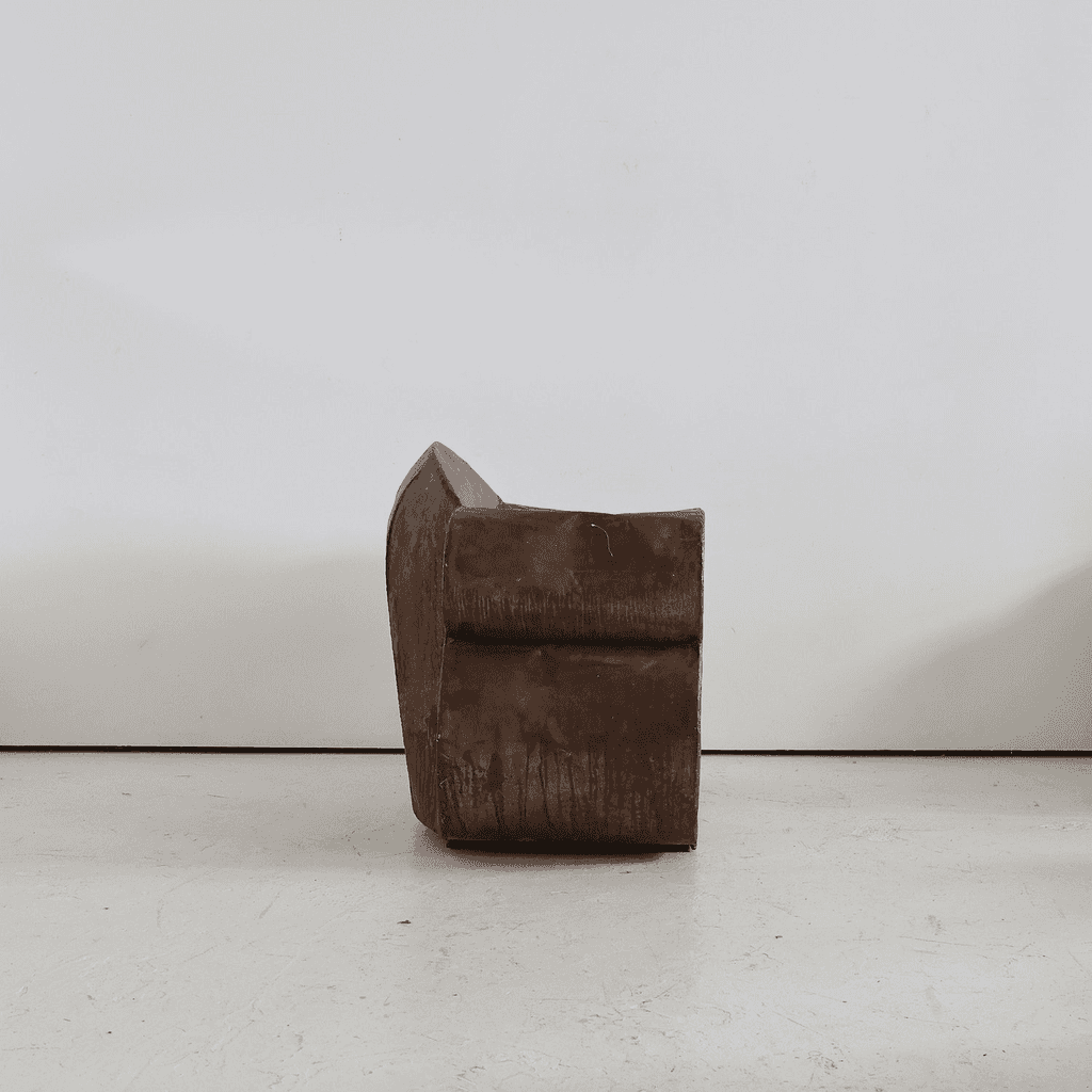 Sculptural 1970s Oversized Metal Club Chair