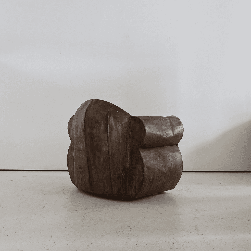 Sculptural 1970s Oversized Metal Club Chair