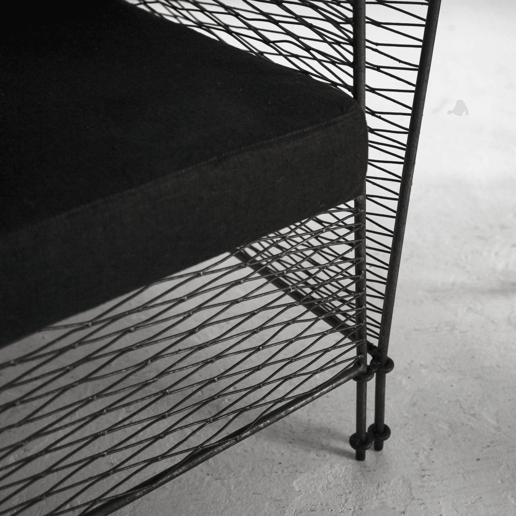 Pair Of French Modernist Metal Upholstered Armchairs