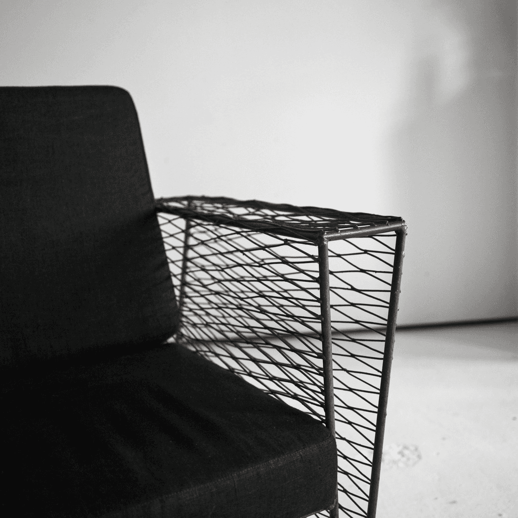 Pair Of French Modernist Metal Upholstered Armchairs
