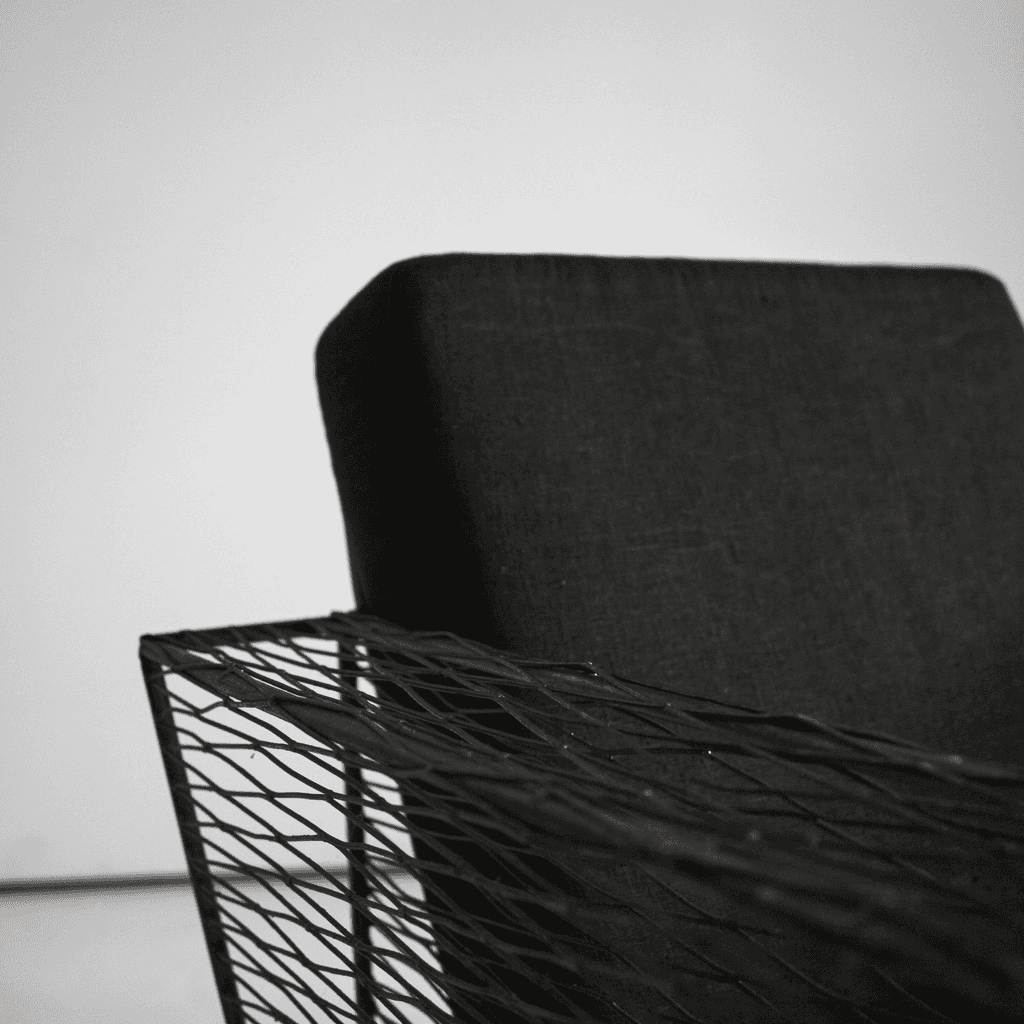 Pair Of French Modernist Metal Upholstered Armchairs