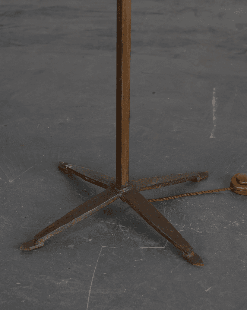 Pair Of C.1960s Spanish Forged Iron Swing Arm Floor Lamps