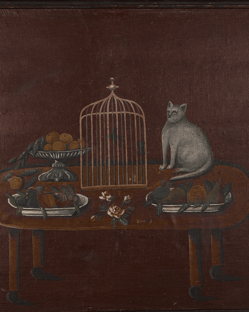 Large Late 19th C. Naive French Oil On Canvas