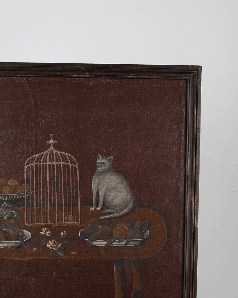 Large Late 19th C. Naive French Oil On Canvas