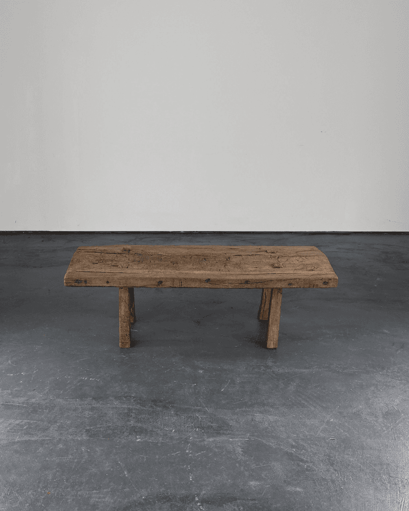 Primitive Early 19th C. Catalan Pig Bench