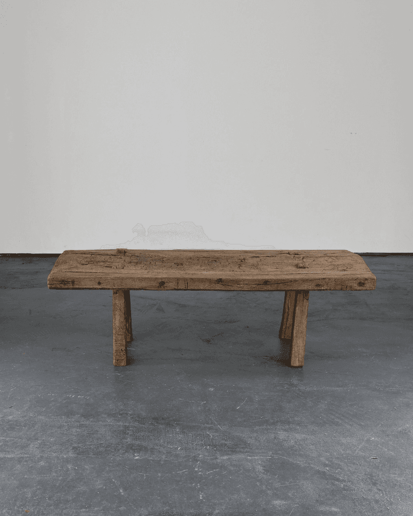 Primitive Early 19th C. Catalan Pig Bench