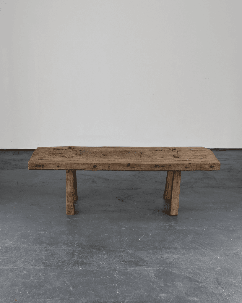 Primitive Early 19th C. Catalan Pig Bench