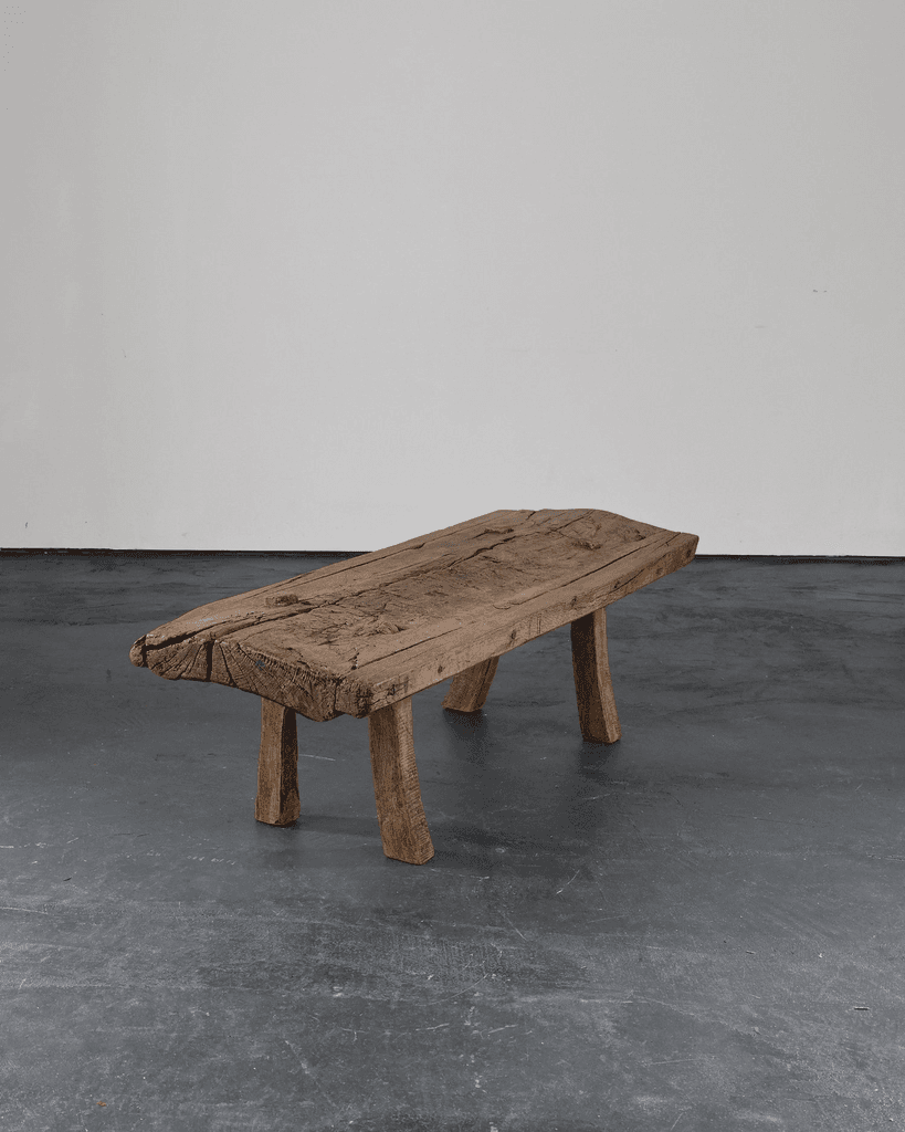 Primitive Early 19th C. Catalan Pig Bench