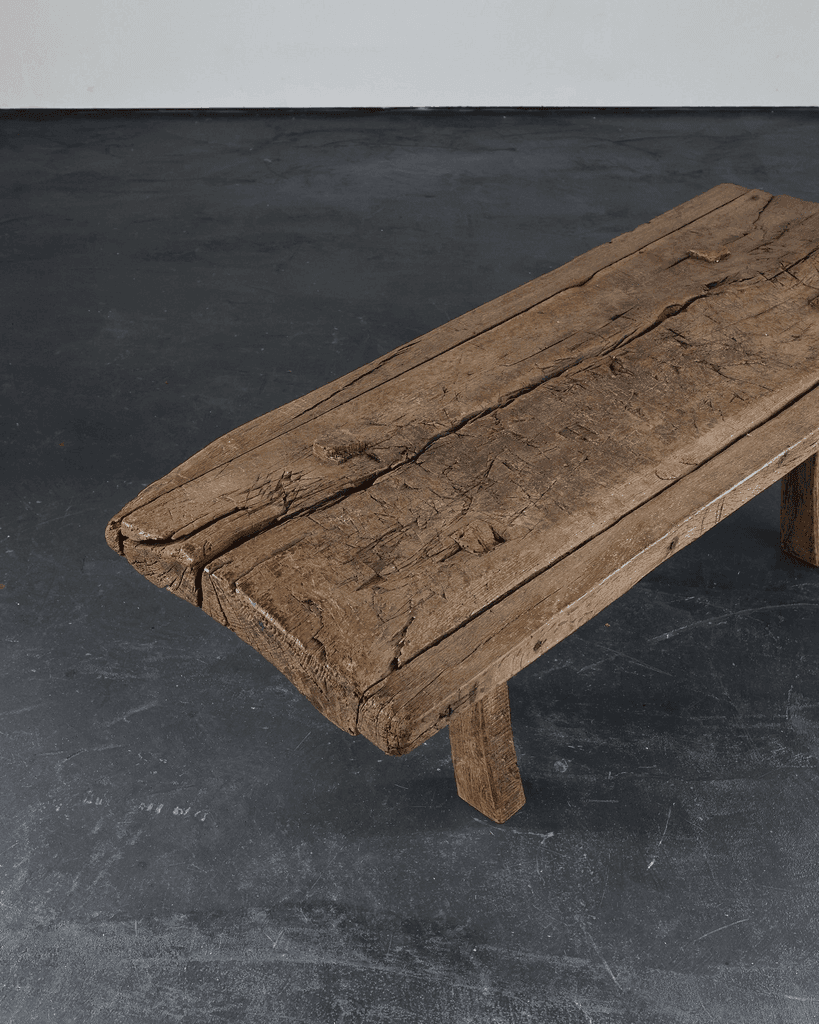 Primitive Early 19th C. Catalan Pig Bench
