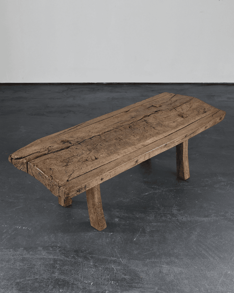Primitive Early 19th C. Catalan Pig Bench