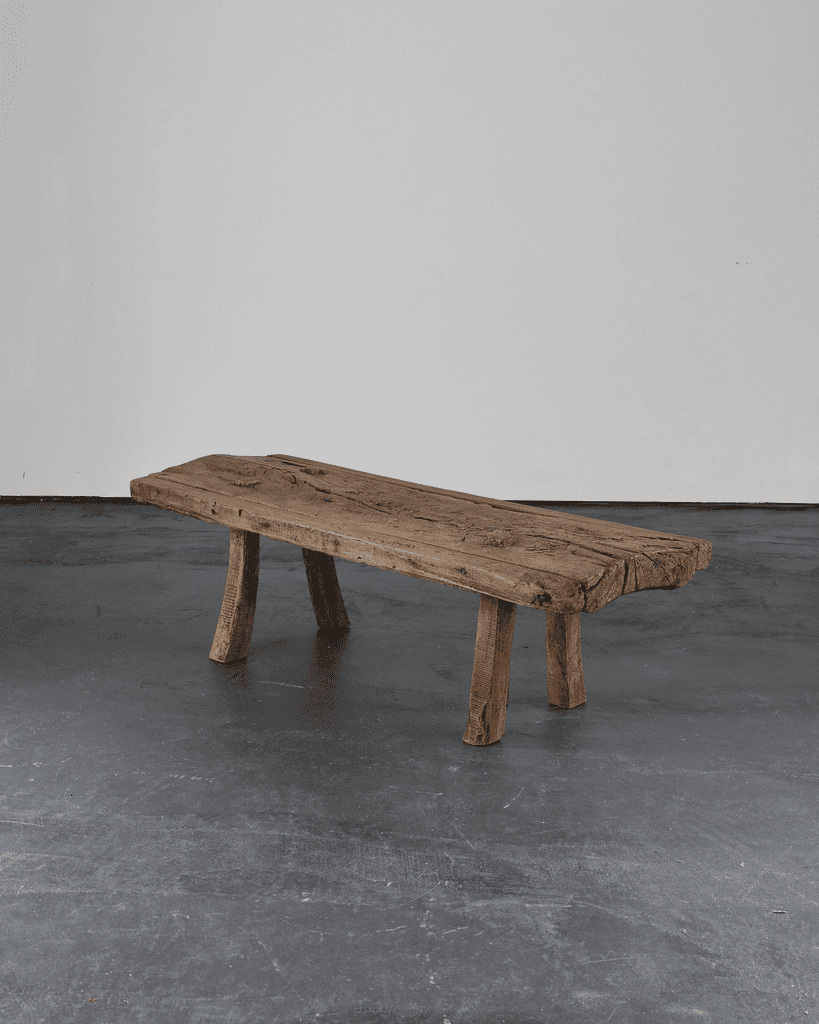Primitive Early 19th C. Catalan Pig Bench