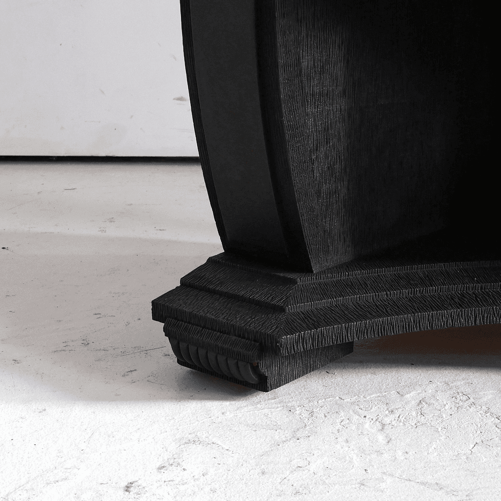 Unusual Ebonised Italian Gouged Deco/Modernist Corner Cupboard/Bar